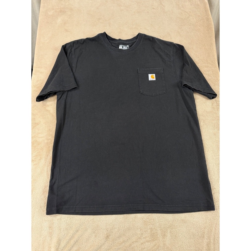 Carhartt K87 Pocket T-Shirt Mens XL Tall Black Loose Fit Cotton Workwear Tee S/S